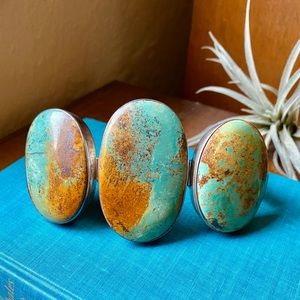 Xtra Large Genuine Turquoise Sterling Bracelet